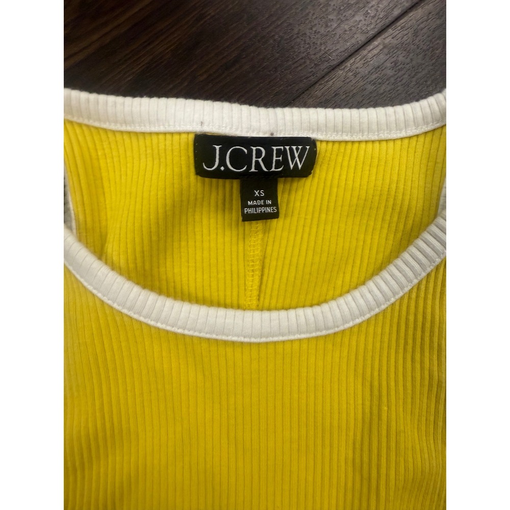 J.Crew High-Neck Ribbed Ringer Tank – Vibrant Yellow - Picture 2 of 4